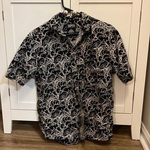 Mens button down with mushroom pattern